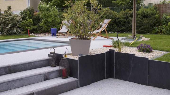 Maçonnerie extérieure et création piscine Mornant