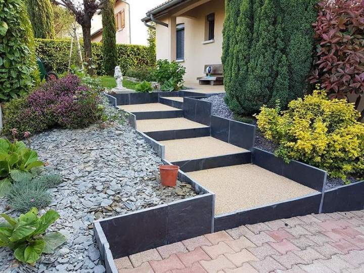 Marches extérieures aménagement paysager Mornant