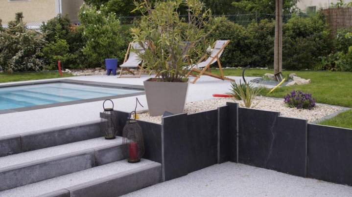Maçonnerie paysagère piscine